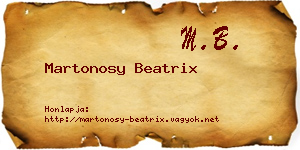 Martonosy Beatrix névjegykártya